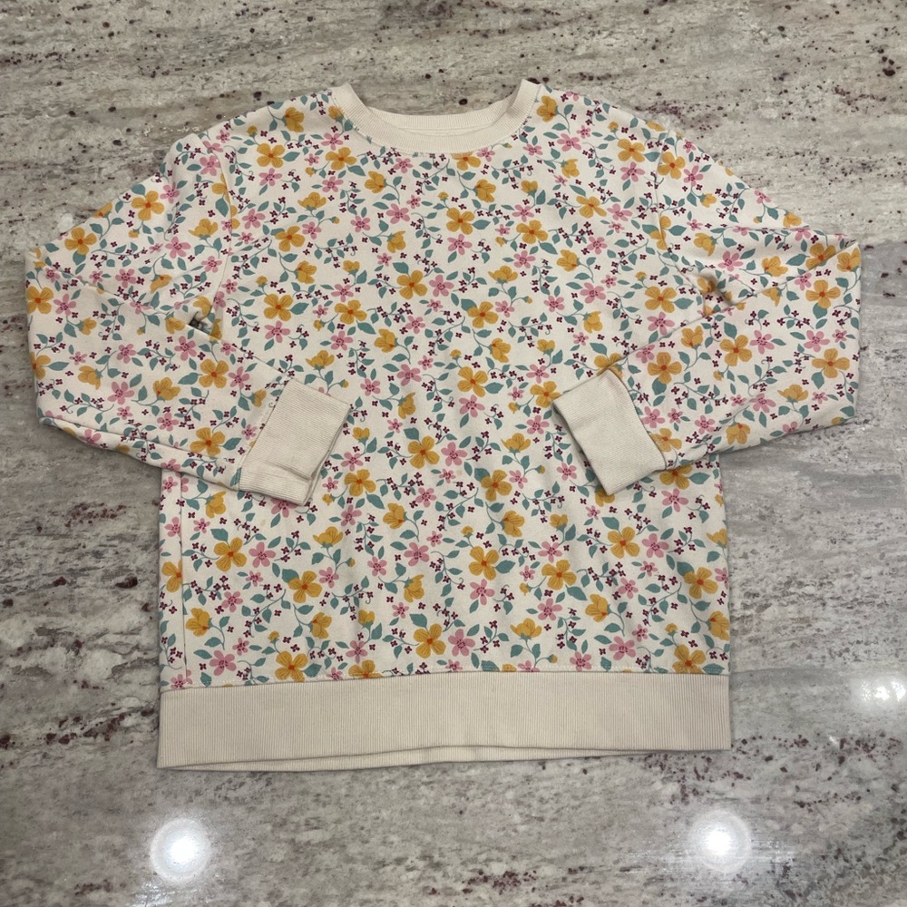Girl’s Cat and Jack Floral Kids Sweatshirt.  Size 14. VGUC.